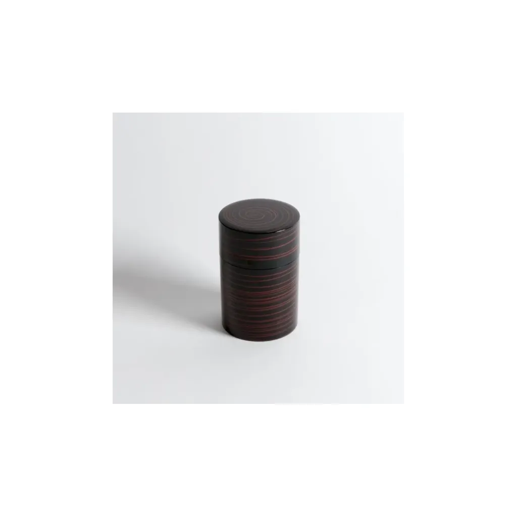 BOITE A THE SPIRALE NOIR-ROUGE