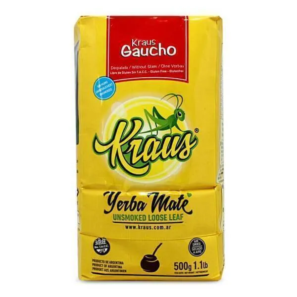 YERBA MATE KRAUS GAUCHO SIN PALO  500g