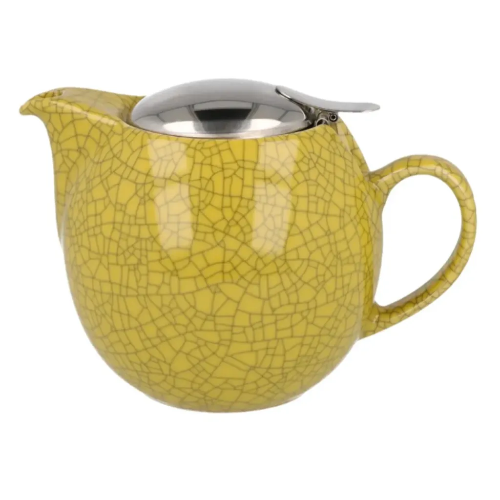 [ZJ-BBN04-SKY] THEIERE CRAQUELEE EN PORCELAINE 680 ML (Jaune)